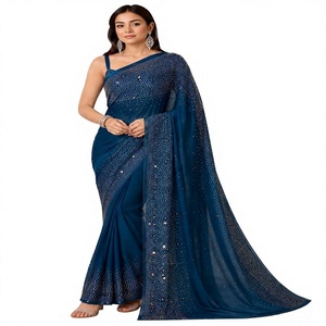 Ladies Clothing_ Exclusive New Design Fancy Royal Blue Color Beautiful Fashionable and Most Stylish Designer <b>Saree</b> For Ladies - Product Image 1