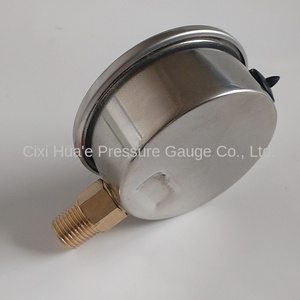 Huae Fábrica Direta YN63 Radial Aço Inoxidável Resistente ao Choque Manômetro 6bar 90psi <span class=keywords><strong>2</strong></span> Dentes <span class=keywords><strong>1</strong></span> Metro Usos Múltiplos <span class=keywords><strong>1</strong></span> ano - Product Image 5