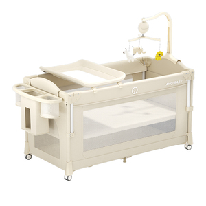 Lit bébé convertible 3 <span class=keywords><strong>en</strong></span> 1 de luxe avec cadre <span class=keywords><strong>en</strong></span> <span class=keywords><strong>bois</strong></span>, lit d'appoint, lit de voyage pliable adapté aux nouveau-nés, lit bébé avec moustiquaire, hôpital, extérieur - Product Image 5