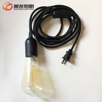 Support de lampe à led E27, douille d'ampoule, pendentif à cordon en tissu