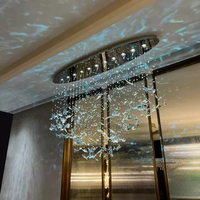 Lampe suspendue pour salon, décoration de luxe moderne, forme de papillon, lustre en cristal LED pour plafonds hauts