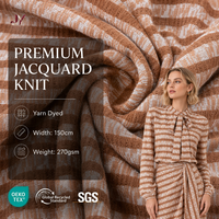Tissu tricoté jacquard en polyester et rayonne, teint en fil, texturé et respirant, 270 g/m², haute qualité, prix usine, pour sweats à capuche, vestes et pulls