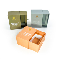 Boîtes à tiroirs personnalisées Boîtes de vitamines Boîtes à tiroirs d'emballage de bien-être écologique pour suppléments de santé
