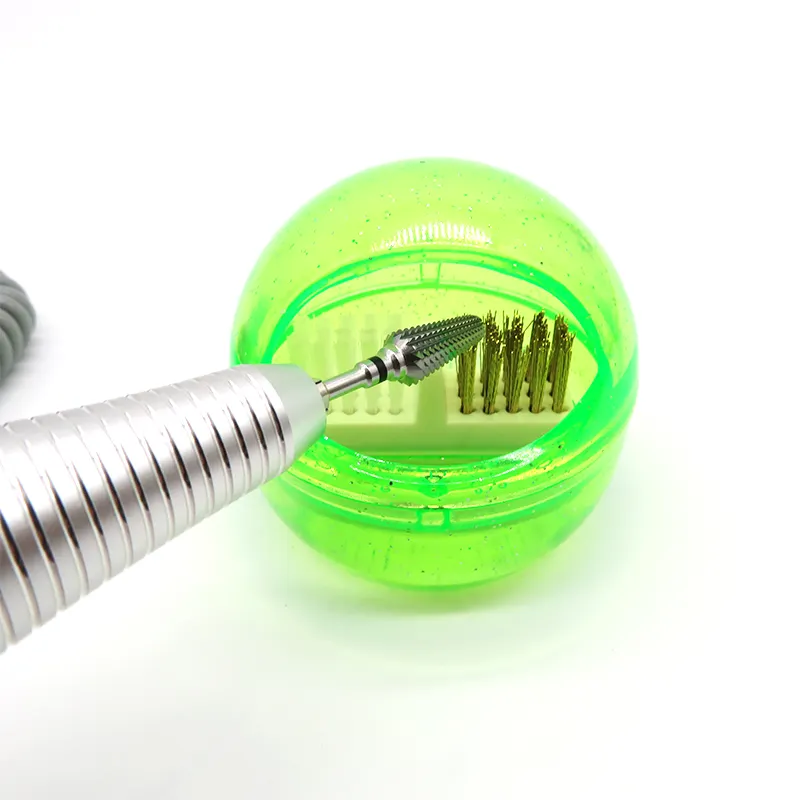 Großhandel Nail Art Drill Bit Reinigungs bürste Clean Staub bürste Reinigung Green Case Box