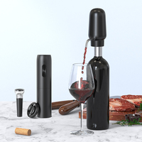 Ensemble ouvre-bouteille électrique rechargeable automatique avec distributeur de vin, coupe-capsule et bouchon de vin sous vide, dans un coffret cadeau