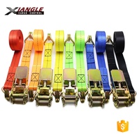 Harga Pabrik Tali Pengikat Kargo 1 inci 25mm X 6m dengan Pengait J, Tali Pengikat Ratchet Mini