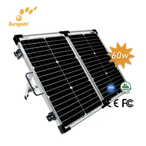 Kit Panel untuk Berkemah Lipat, Panel Surya Portabel 18V Koper 100W 10W 9V 12V 24V 36V 48V