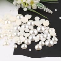 Perles d'imitation ABS demi-rondes à dos plat en gros, tailles assorties, pour bijoux DIY et accessoires de décoration pour nail art