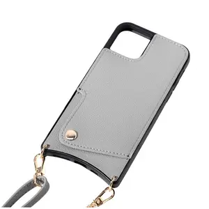 أزياء سيدة Crossbody جلد فتحة للبطاقات حافظة نقود الهاتف حقيبة لهاتف أي فون 13