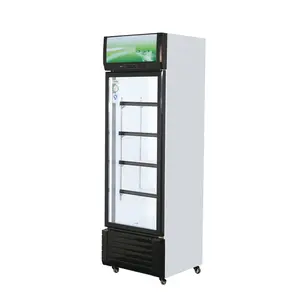 Supermarket Vertical Fan Cooling Anri Fog Tempered Glass Door LED Light Refrigerant Equipment ]Storage Display Freezer
