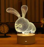 Lampe de table LED 3D en acrylique personnalisée en gros avec logo pour décoration de cadeaux