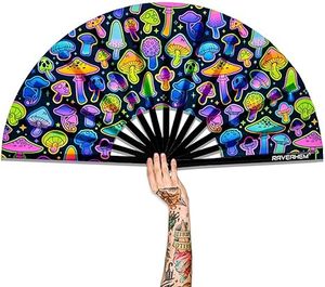 Éventails pliants en bambou lumineux de 13 pouces en polyester, bruyants, artisanaux, avec effet lumineux - Product Image 5