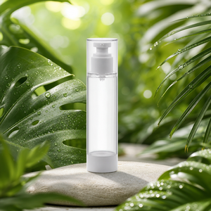 Private Label Luxury Transparent Acrylic Airless Lotion <b>Pump</b> <b>Bottle</b> Empty Cosmetic Foundation Serum Packaging - Product Image 2