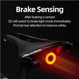 Accesorios para Bicicleta Luz Trasera IPx6 Impermeable LED USB Recargable con Freno Inteligente - Product Image 2