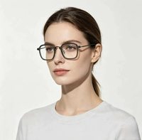 Monture de lunettes en acétate de titane, monture optique carrée rétro, monture de lunettes sur mesure OEM ODM, monture de lunettes pour myopie