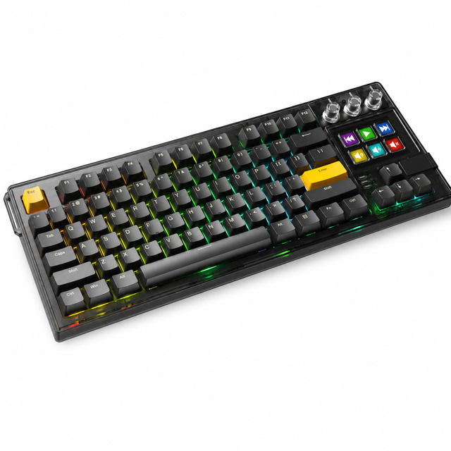 87 Keys Membrane Mechanical Keyboard, RGB Backlit Wired Anti-Ghosting Ergonomic for Windows Mac OS