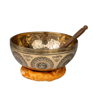 Cuenco tibetano de latón al por mayor más vendido Manjushree Buda tallado meditación Yoga terapia de curación de sonido profundo - Product Image 3
