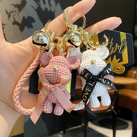 Porte-clés ours créatif tendance, porte-clés de voiture unique, accessoires de sac à dos pour couple, porte-clés cadeau
