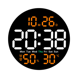 Large Digital Wall <b>Clock</b> Remote with Jumping Seconds Big <b>LED</b> Display with Temperature Humidity Display for Living Room - Product Image 1