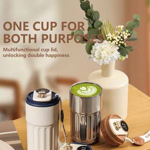 Tasse à eau intelligente personnalisée en gros, 450 ml, en acier inoxydable 316, avec affichage de la température, tasse de voyage isotherme pour café - Product Image 2