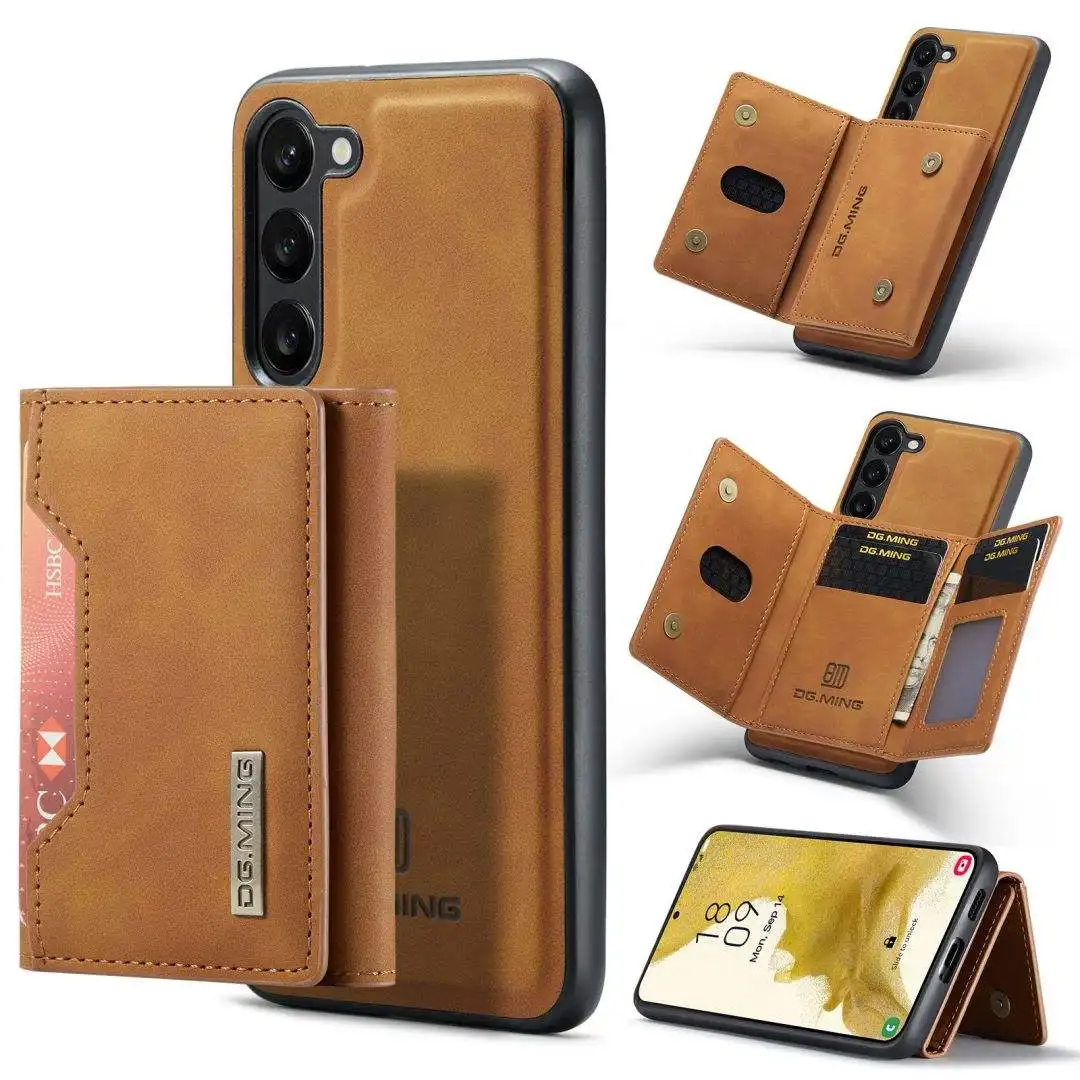 Nueva bolsa de efectivo 3 en 1 para Samsung Galaxy S22, funda de tarjeta desmontable con cremallera Ultra para Samsung Note 20 Ultra A14 A24 A54