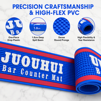 Tapis de bar en PVC personnalisé OEM, tapis de bar antidérapant, tapis anti-déversement avec logo moulé pour bar à cocktails, bar à bière, pub, bar à domicile