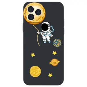 Cute Cartoon Astronaut Planet Pattern Lens Design Mobile Case For iPhone 12 13 14 Pro Pro Max Phone Case