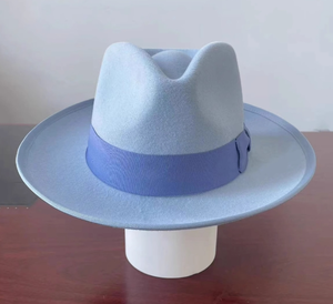 A111803 Chapeau haut de forme classique à large bord en feutre avec nœud, Vente chaude, Haute qualité, 100% feutre de laine, Décontracté, Fête, Unisexe - Product Image 2