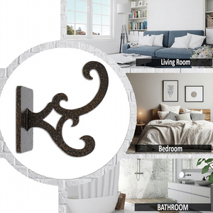 Decorative Antique Black Rustic Cast Iron Wall Hook Bracket with Ornate Scroll Design Vintage Metal Hanging Hook for Home Decor - Product Image 4