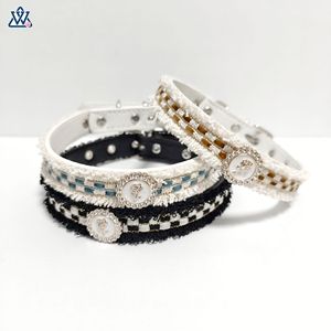 Collier rétro pour chien, motif rayé réglable, bleu ciel, pour chats et chiens, toutes saisons - Product Image 3