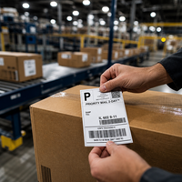 Étiquettes thermiques adhésives 100*150MM pour la logistique, les bons de livraison express, avec papier glassine jaune/blanc