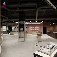 Vitrine de présentation de bijoux de luxe Sundo, comptoir de magasin de bijouterie, armoire en verre, îlot, piédestal, finition dorée, fabricant pour la vente au détail
