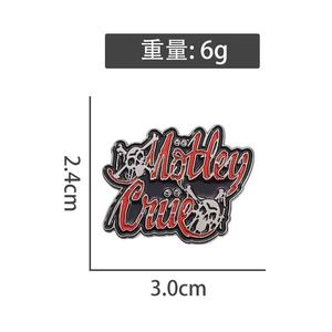 80年代重金属乐队标志珐琅别针音乐翻领胸针，用于时尚服装配件 - Product Image 5