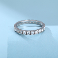 Bague de mariage classique et exquise pour femme en argent sterling 925, entièrement sertie de zircons, vente en gros, best-seller