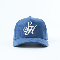 Gorras de Béisbol de Alta Calidad para Hombre, de Gamuza, con Logotipo Bordado en 3D Personalizado, de 5 Paneles, con Hebilla de Cuero Ajustable