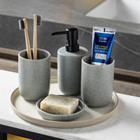 Ensemble de 4 accessoires de salle de bain en céramique, ensemble d'accessoires de salle de bain, ensemble d'ameublement pour la maison