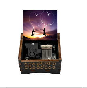 Manivela de madera Wind up Music Box <span class=keywords><strong>Singer</strong></span> Fans Friends Family Festival Regalos de Navidad (no puedo evitar enamorarme) - Product Image 6