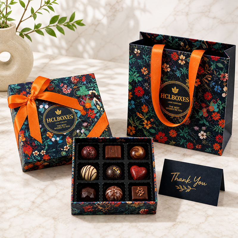 Custom Chocolate Gift Box Wholesale Lid and Base Chocolate Packaging ...