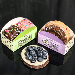 Caja para <span class=keywords><strong>Donuts</strong></span> Personalizada, Impresa, de un Solo Donut, Apta para Alimentos, Bandeja para Panadería, Caja para Bagels, <span class=keywords><strong>Donuts</strong></span>, Muffins, Galletas, Postres, Empaque para Llevar OEM - Product Image 1
