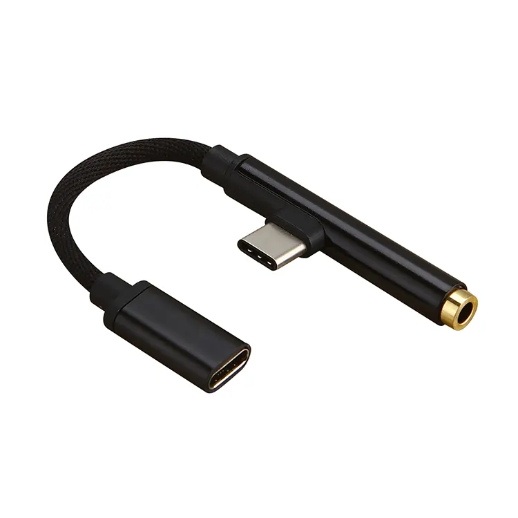 Wholesale Aluminum Alloy 2 in 1 USB C Type C to 3.5mm Audio Jack Headphone Adapter Charger Charging Cable