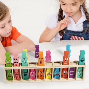 ของเล่นเพื่อการจับคู่อารมณ์ Montessori สำหรับเด็กก่อนวัยเรียน<span class=keywords><strong>เกม</strong></span>จดจำด้วยใบหน้าและรอยยิ้ม - Product Image 3