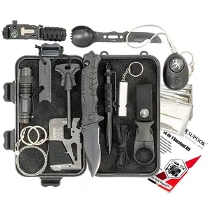 Fabrieksleverancier 14 In 1 Doomsday Multi-Tool Safety Pocket Survival Kit Uitrusting Voor Buitenjacht Wandelen Kamperen