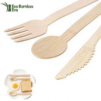 Ensemble de fourchettes, cuillères et couteaux en bambou 100% naturel, réutilisables, luxueux et écologiques, pour les fêtes, favorisant un style de vie zéro déchet
