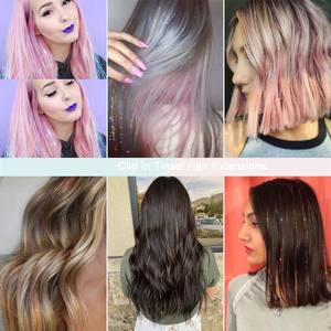 6 pièces pince cheveux clinquant Laser fil d'or brillant BB pince à cheveux chaleur cheveux clinquant <span class=keywords><strong>Extension</strong></span> de cheveux accessoire de coiffure - Product Image 3