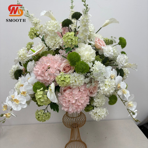 SMOOTH High Simulation Wedding Table Decoration <b>Artificial</b> <b>Flower</b> Ball Green Pink White Hydrangea Silk <b>Flowers</b> Centerpiece - Product Image 3