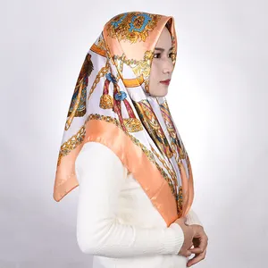 B01 Pemasok Syal Muslim Wanita, Jilbab Sifon Instan Cetakan Online Desainer Mewah