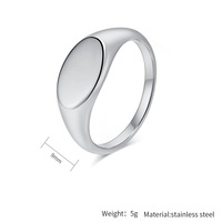 Maßgefertigter 18K Vergoldeter Massiver Siegelring aus Edelstahl, Croissant-Form, Unisex Hochzeitsgeschenk mit Lasergraviertem Logo