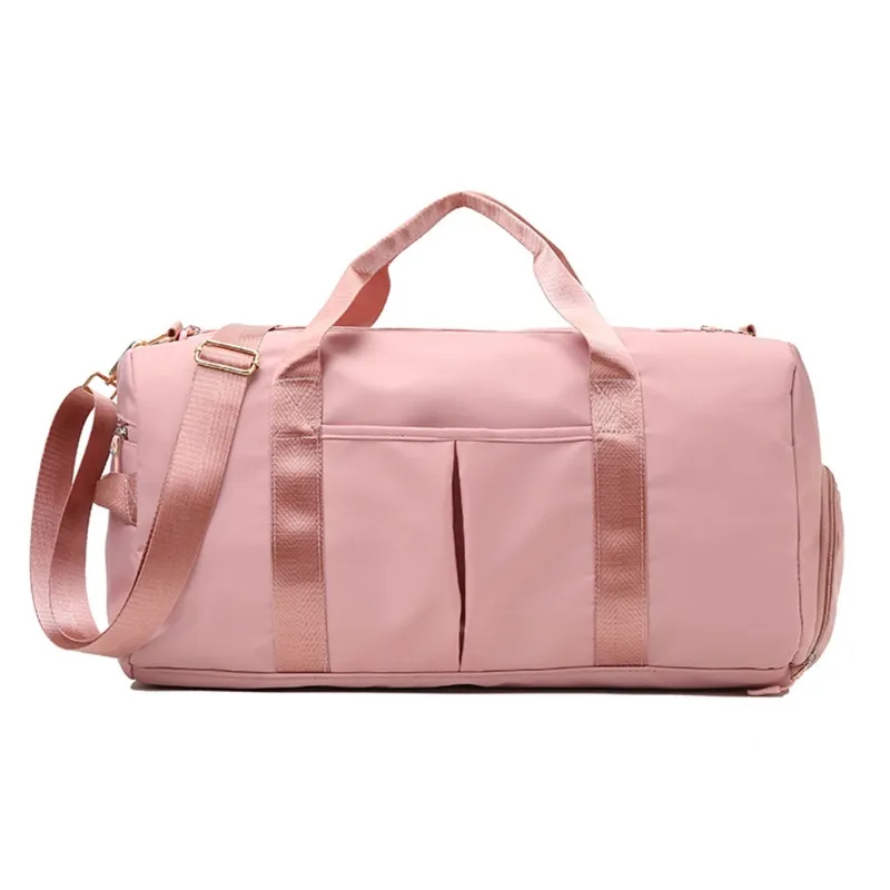 Waterproof Nylon Sports Gym Bags Women Large Capacity Travel Handbags Multi Function Duffel Bag