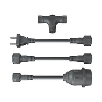 AOHUA Solution de support de lampe à LED personnalisée Afrique/Royaume-Uni/États-Unis/EU-PLUG Connecteur femelle moulé à 2 broches M19 DC Output Male Pin T Connector