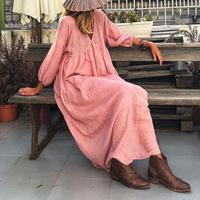 Nouveau automne vêtements pour femmes dames à volants lâche décontracté plage Style col en V solide robe